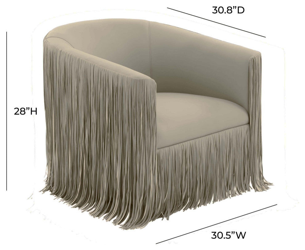Shag Me Grey Vegan Leather Swivel Chair