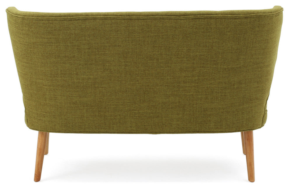 GDF Studio Dumont Mid Century Modern Fabric Loveseat Sofa Settee, Green