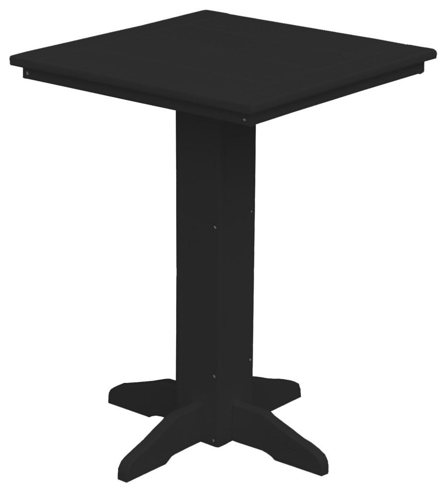 Poly Lumber Bistro Table, Black, Square