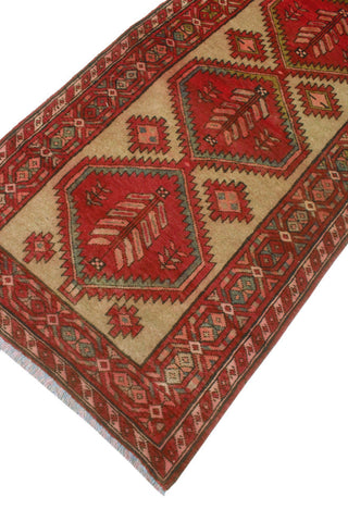 Fine Vintage Distressed Lucian Brown/Red Runner, 3'0x10'0
