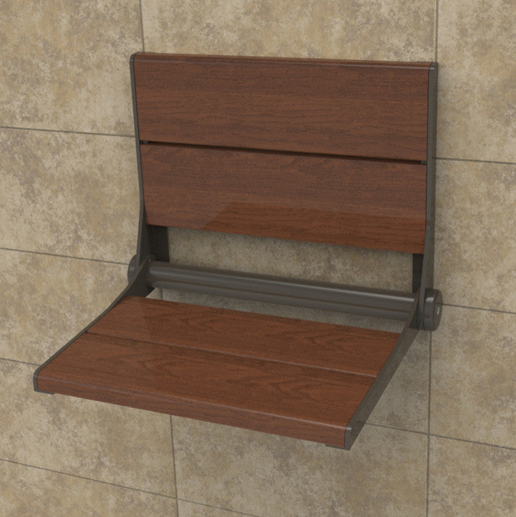 Invisia Brazilian Walnut SerenaSeat Fold Down Seat, Oil Rubbed Bronze, 18"