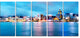 Colorful Hong Kong at Night, Cityscape Canvas Art Print, 60"x28", 5 Panels