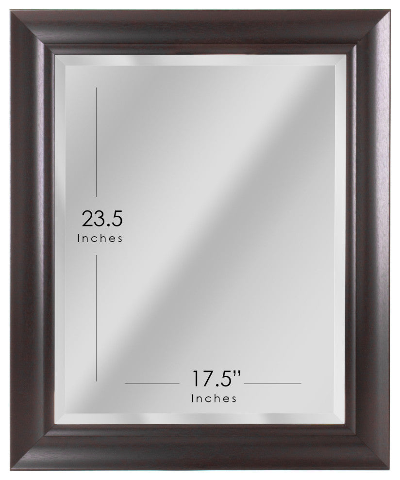 Head West Espresso Rectangular Framed Wall Vanity Mirror - 24" x 30"