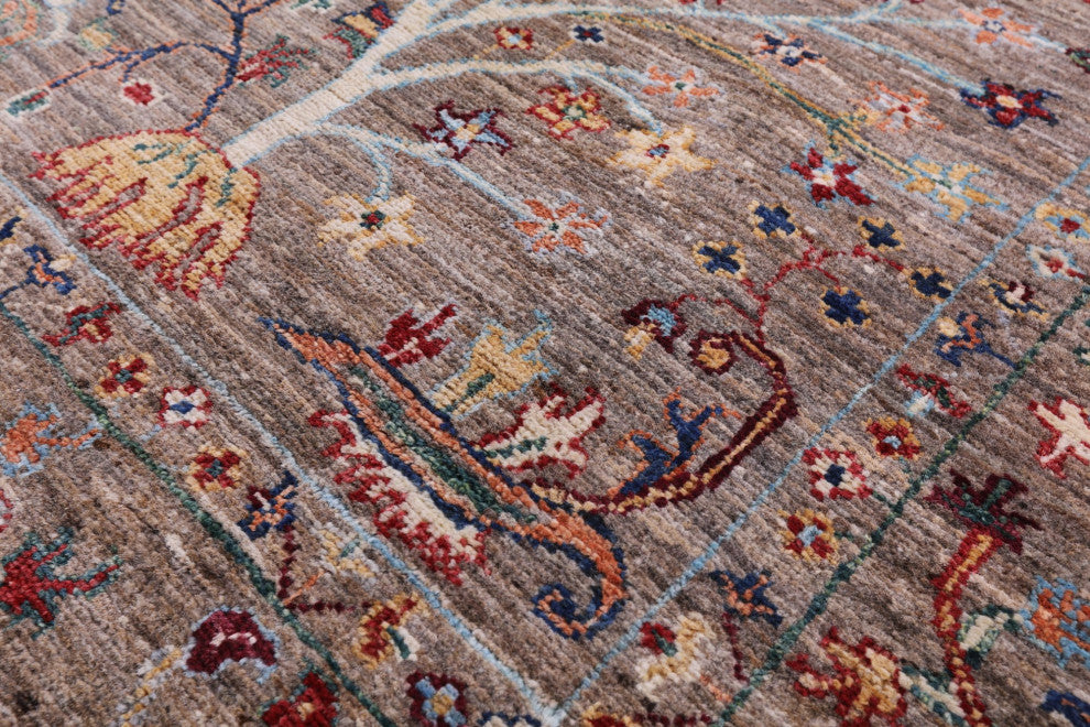 5' 0" X 6' 7" Hand Knotted Persian Tabriz Wool Rug Q10018