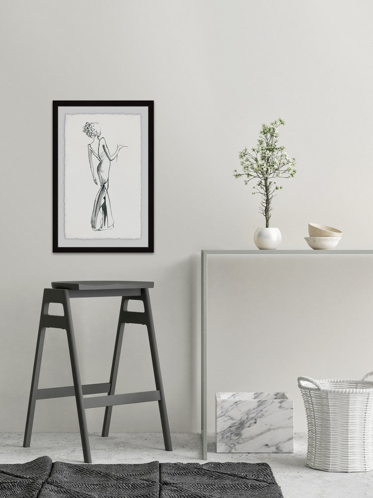 "Alluring Damsel" Framed Painting Print, 12"x18"