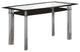 Rectangular Dining Table With Glass Top And Black Trim Silver