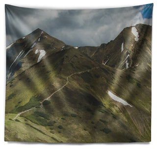 Trekking Patch in Tatra Mountains Landscape Wall Tapestry, 60"x50"