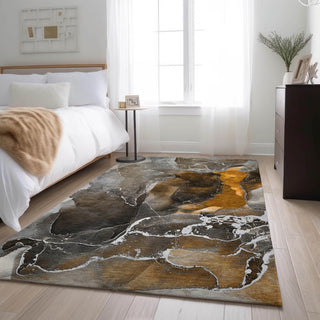 Premium Machine Washable Mayfield AMF503 Brown 5' x 7'6" Rug