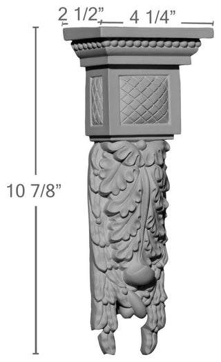 4 1/4"W x 2 1/2"D x 10 7/8"H Hampshire Large Drop Corbel