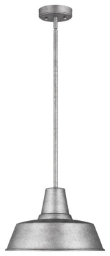 Barn Light 1-Light Outdoor Pendant, Weathered Pewter
