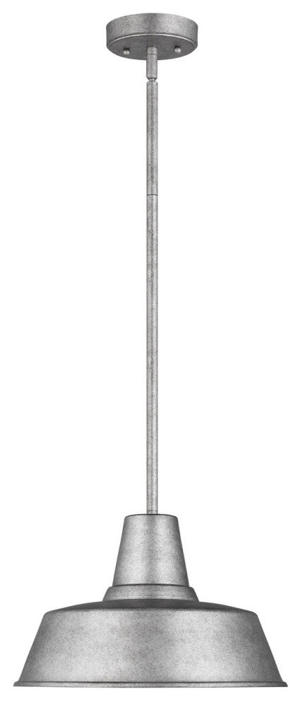 Barn Light 1-Light Outdoor Pendant, Weathered Pewter