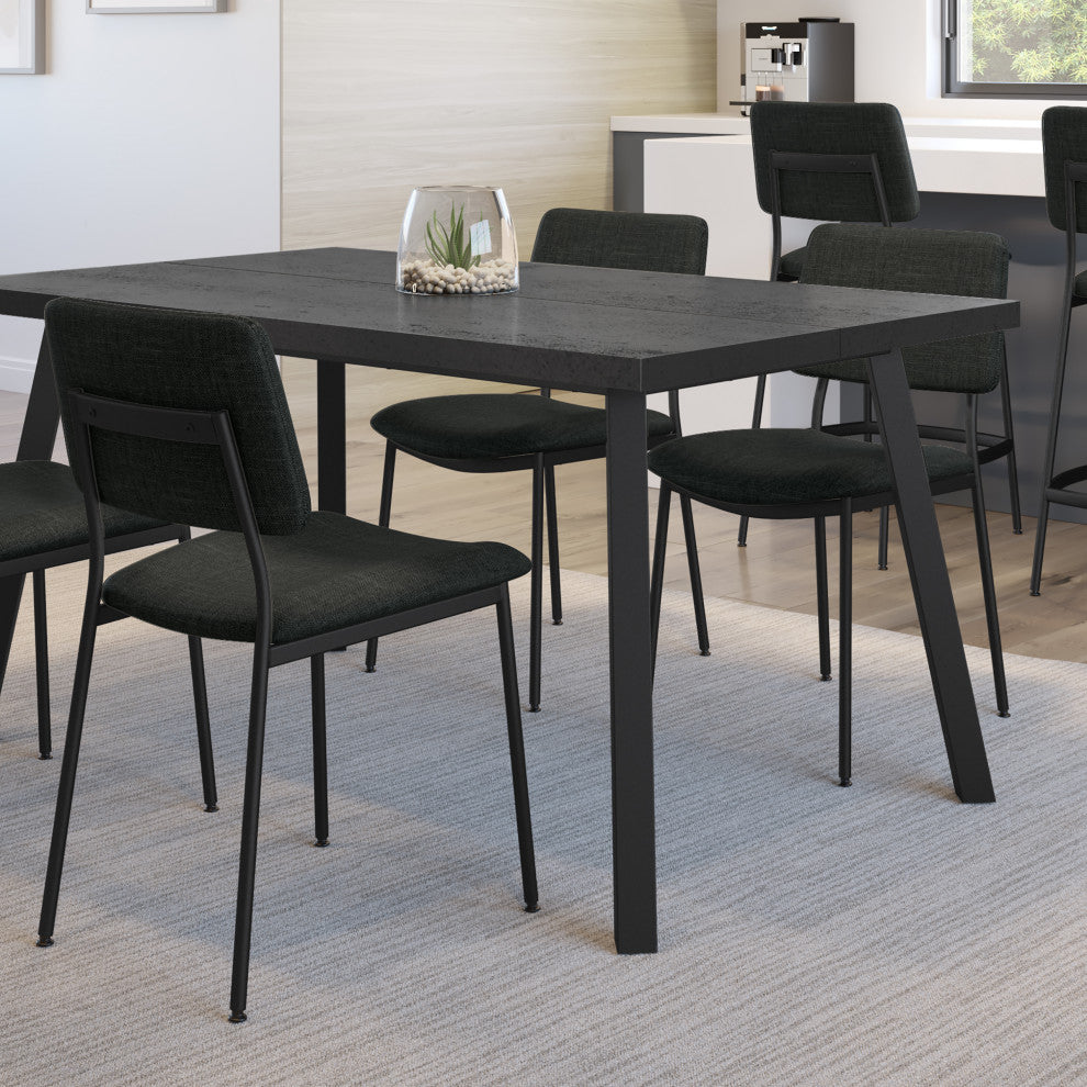 Amisco Sullivan Dining Chair, Black Polyester / Black Metal