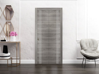 Bi-fold Doors 56 x 80 | Planum 0310 Ginger Ash with  | Sturdy Tracks