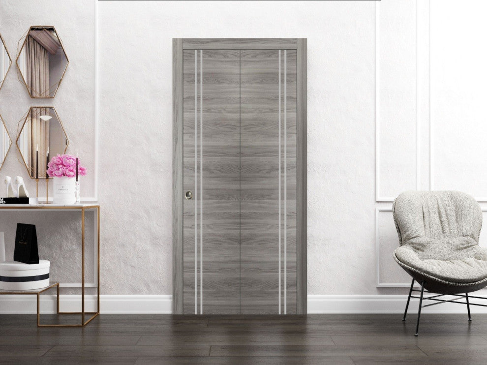 Bi-fold Doors 56 x 80 | Planum 0310 Ginger Ash with  | Sturdy Tracks