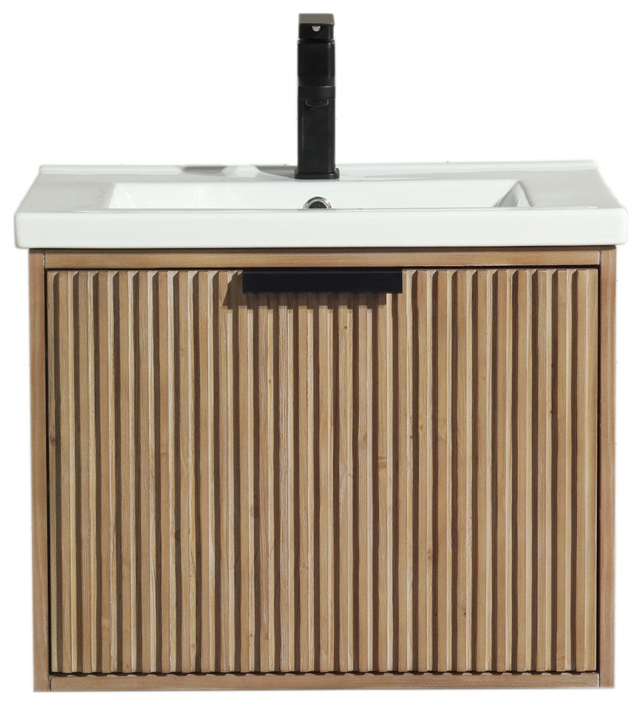 Ari Kitchen and Bath San Diego Bath Vanity, Weathered Fir, 24", Floating