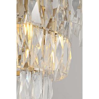 Abigil Gold 4-light Crystal Glass Prism 4-tier Chandelier