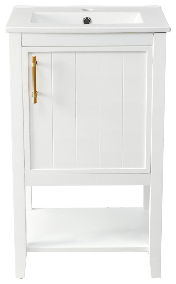 TATEUS 20" Bathroom Vanity With Sink, Bathroom Cabinet, White