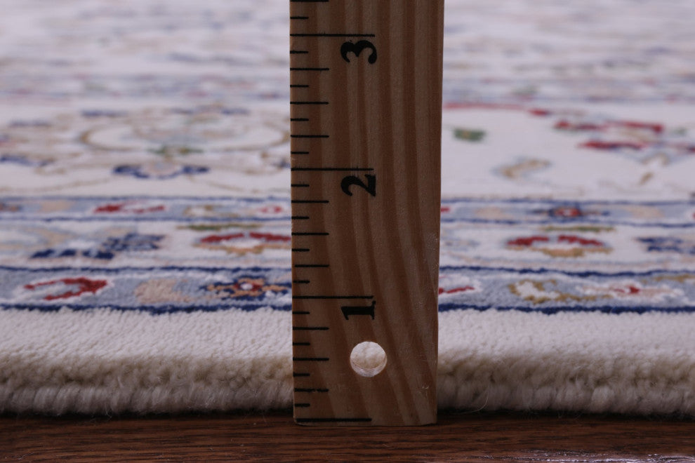 10' 7" X 17' 5" Wool and Silk Persian Nain Hand Knotted Rug Q9349