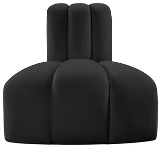Arc Upholstered Modular Component, Black, 1-Piece: Reverse Corner, Vegan Leather