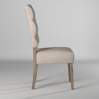 Newberry Set of 2 Button Tufted Parson Chairs, Weathered Natural
