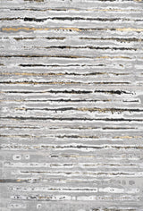 Batten Modern Stripe Area Rug, Gray/Black, 8 X 10