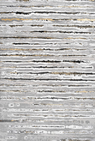 Batten Modern Stripe Area Rug, Gray/Black, 8 X 10