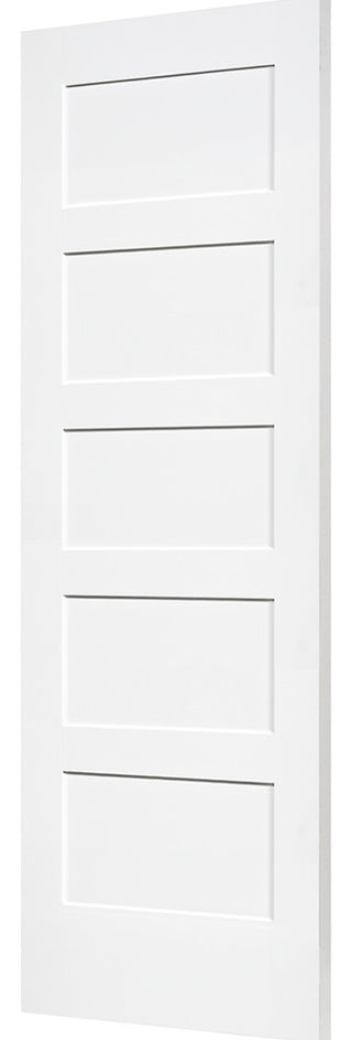 5-Panel Kimberly Bay Door, Interior Slab Shaker, White, 1.375"x24"x80"