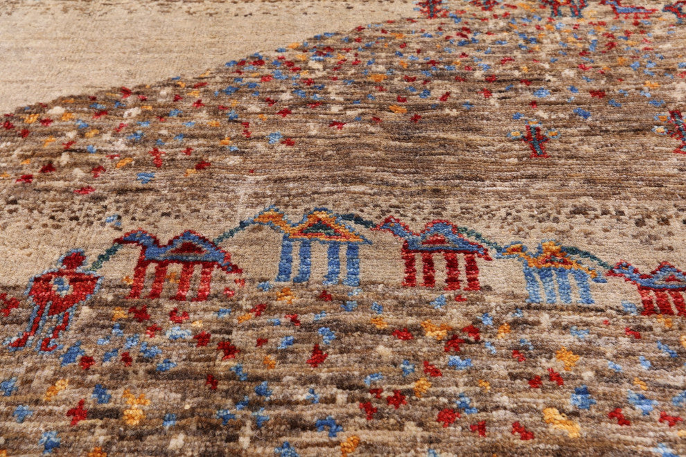 Handmade Tribal Persian Gabbeh Wool Rug 3' 4" X 4' 10" - Q12652