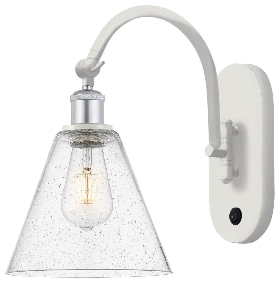 Innovations 518-1W-WPC-GBC-84-LED 1-Light Sconce, White and Polished Chrome