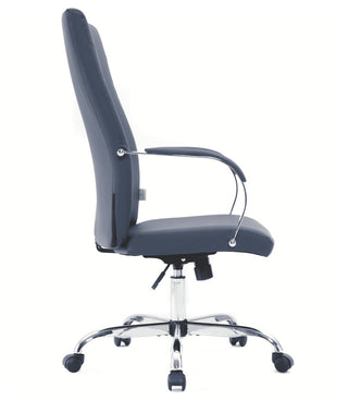 LeisureMod Sonora High-Back Adjustable Leather Conference Chair, Navy Blue