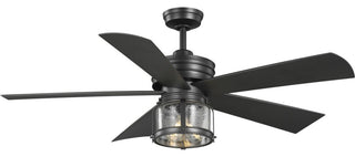 Midvale 5-Blade 56" AC Motor 2-Light Coastal Ceiling Fan, Blistered Iron