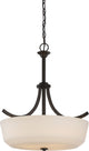 Nuvo Laguna 4-Light Pendant With Glass Aged Bronze, White