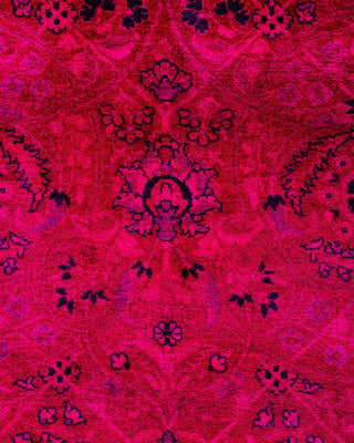 Overdyed, One-of-a-Kind Hand-Knotted Area Rug Pink, 8'1"x14'1"