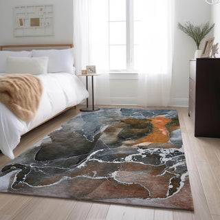 Premium Machine Washable Mayfield AMF503 Orange 10' x 14' Rug