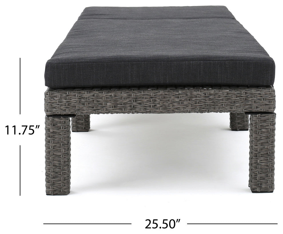 GDF Studio 13-Piece Phillips Outdoor Wicker Patio, Water Resistant Cushions Set