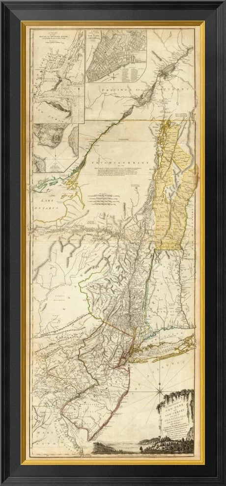 "The Provinces of New York, and New Jersey, 1776"  by Thomas Jefferys, 19x40"