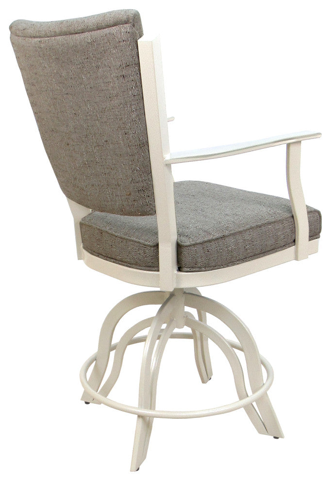 Montana Swivel Tilt Metal 30" Bar Stool or Counter 26" on A Base, Hemsath Driftwood - White, 26"