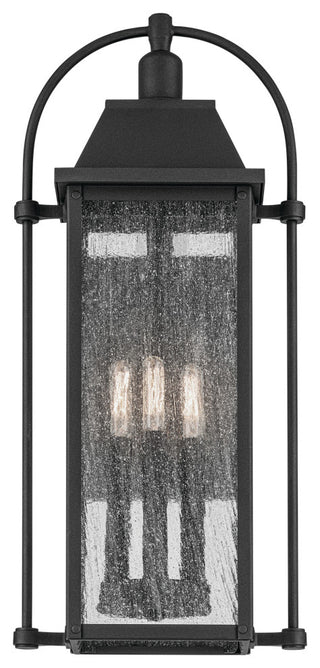23.25" 3-Light Outdoor Wall Light With Clear Seeded Glass