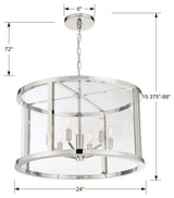 Libby Langdon for Crystorama Devon 6 Light Polished Nickel Lantern