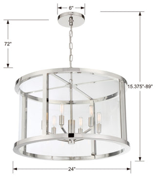 Libby Langdon for Crystorama Devon 6 Light Polished Nickel Lantern