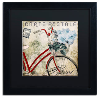 Color Bakery 'Postale Paris II' Art, Black Frame, Black Matte, 16"x16"