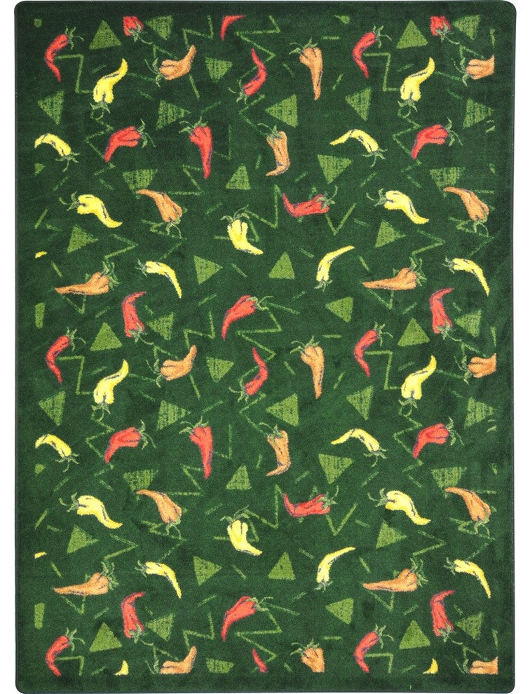 Kaleidoscope Rug, Jalapeno Fiesta, 5'4"x7'8", Emerald