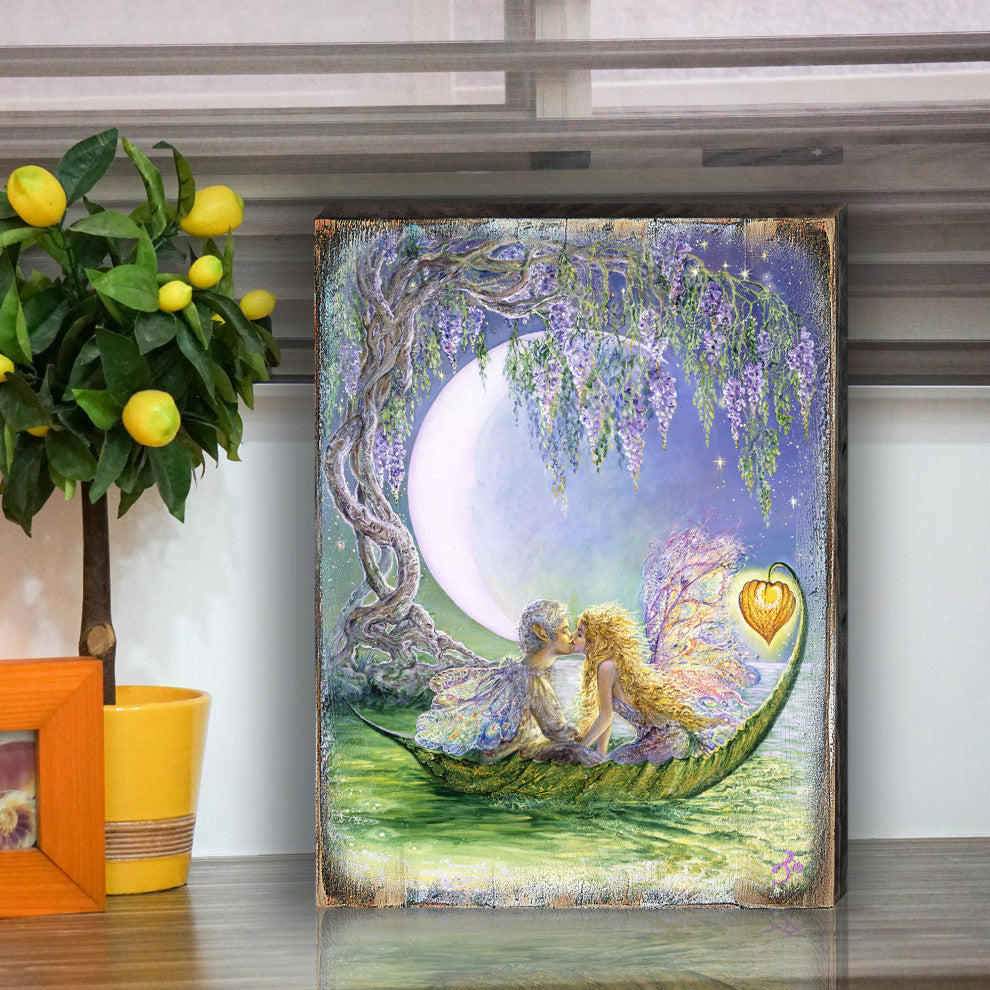 Wisteria Moon Wall and Table Top Wooden Decor, 48x36