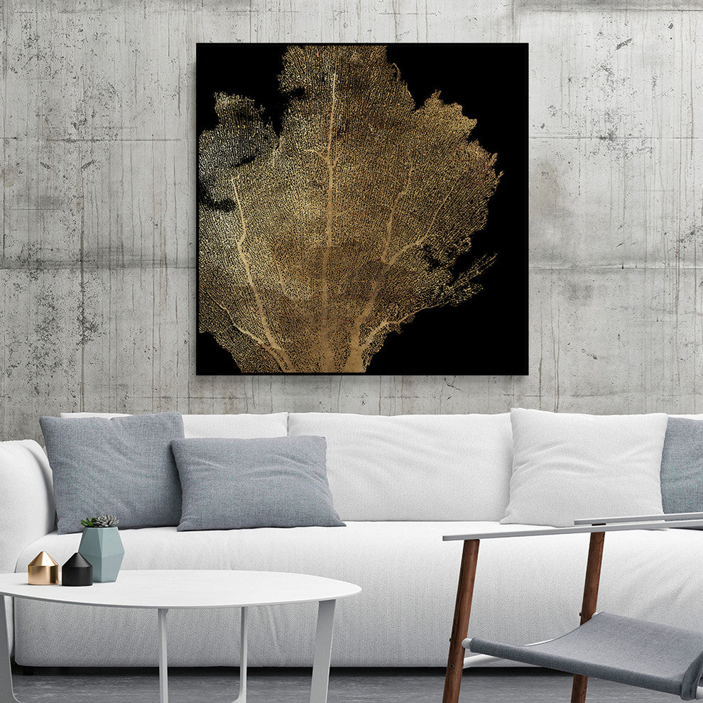 "Honey Comb Coral I" Art block Framed Canvas, 20"x20"