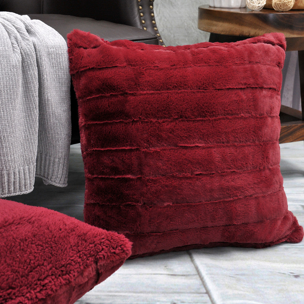 Super Mink Throw Pillow Covers, Set of 4, Jester Red, 20''x20''