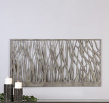 Contemporary Open Silver Metal Wall Art