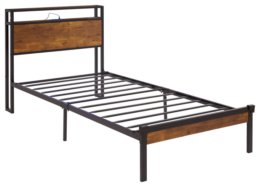 Gewnee Twin Size Metal Platform Bed Frame