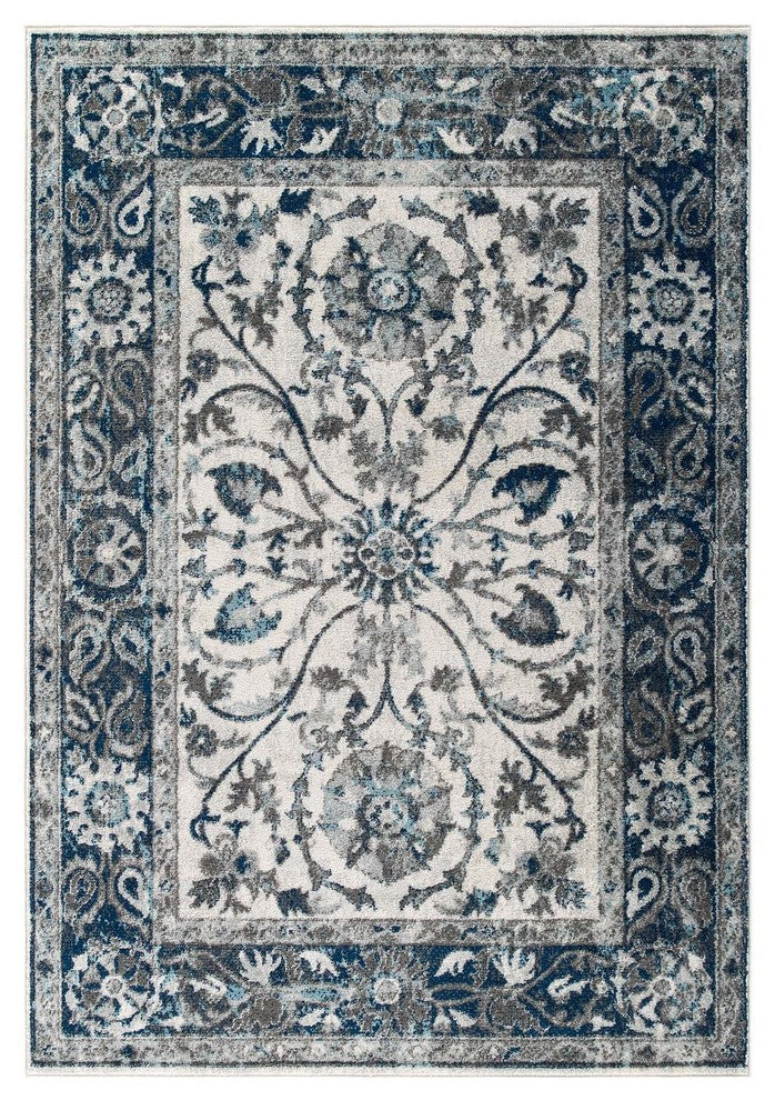 Entourage Samira Distressed Vintage Floral Persian Medallion 8x10 Area Rug