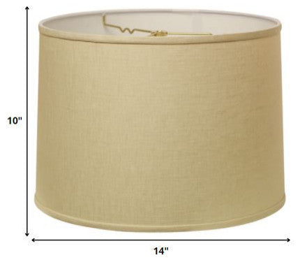 14" Parchment Biege Throwback Drum Linen Lampshade