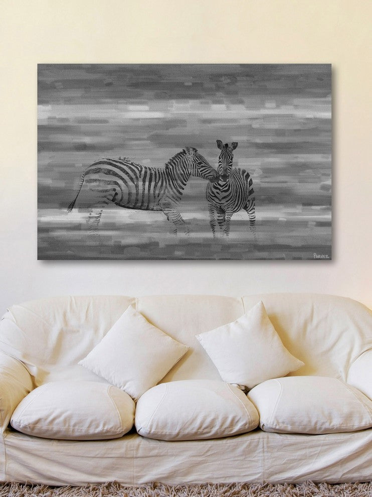 "Zebra Romp" Print on Canvas, 60"x40"